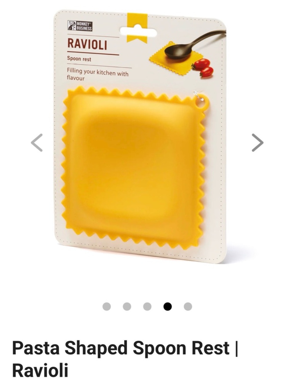 Ravioli Pasta-Shaped Spoon Rest in Yellow